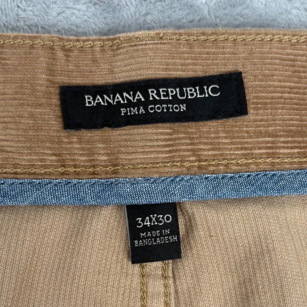 Banana‎ Republic Corduroy Pants Tan Pima Cotton Straight Men 34x30 Fits 35x30.5